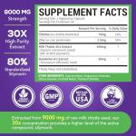 Surebounty 4-in-1 Milk Thistle Complex, 9000 mg Strength, 30X Concentrated Seed Extract, with Dandelion, Choline, Zinc, Fatty Liver Supplements, Liver Support, Non-GMO, 90 Veggie Caps, 3 Month Supply