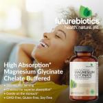 Futurebiotics Magnesium Glycinate 200 MG per Serving Chelated for High Absorption, Gentle On Stomach, Non-GMO, 60 Vegetarian Capsules