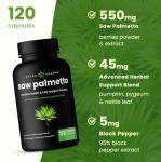 NutraChamps Saw Palmetto Supplement for Prostate Health [Extra Strength] 600mg Complex with Extract, Berry Powder & Herbs - Supports Healthy Urination Frequency, 120 Capsules
