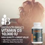 Bronson Vitamin D3 10,000iu (250mcg) 1 Year Supply for Healthy Muscle Function and Immune Support, Non-GMO, 360 Tablets