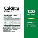 Nature's Bounty Calcium Carbonate & Vitamin D, 1200mg Calcium & 1000IU Vitamin D3, 120 Softgels,…