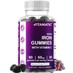 Vitamatic Iron 65 mg Gummies Supplement for Women & Men - 60 Vegan Gummies - Great Tasting Iron Gummy Vitamins with Vitamin C (1)