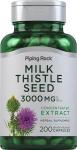 Piping Rock Milk Thistle Supplement | 3000mg | 200 Capsules | Concentrated Herbal Extract | Non-GMO, Gluten Free