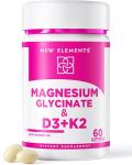 Magnesium Glycinate 500mg with High-Potency Vitamin D3 10,000 IU & Vitamin K2 200mcg | Enhanced with Coconut Oil for Optimal Absorption | Non-GMO, Gluten-Free, Sugar-Free Softgels (60 softgels)