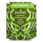 Pukka Supreme Matcha Green Organic Herbal Tea, Energizing Infusion With Matcha Powder, Ideal For Daily Vitality, Caffeine Free, 80 Total Tea Bags (20ct - Pack of 4)