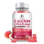 Calcium Citrate 1200mg with Vitamin D3 Gummies, Calcium Gummies with Vitamin D3 for Women & Men, Calcium Magnesium Zinc for Bone Muscle Healthy- Natural White Peach Flavor- 30 Day Supply