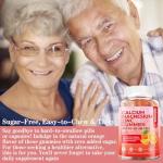 Sugar Free Calcium Magnesium Zinc Supplement Gummies with Vitamin D3 & B12 for Women and Men High Absorption Calcium Magnesium Supplement for Immune Support (120 Counts)