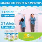 ChiQwench 500 MG Calcium Supplement with Vitamin D3 & K2, Zinc, Magnesium & Prebiotics. Kids Vitamins for Kids' Height. Bone Strength, High Absorption, Orange Chewables, Non-GMO, Gluten Free, 60 Tabs