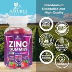 Zinc Gummies 50mg - Bone Skin & Immune Support Health Gummy & Premium Antioxidant Chewable for Adults - High Absorption Vegan, Gluten Free Zinc Supplements Vitamin - Tasty Berry Flavor - 60 Gummies
