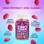 Zinc Gummies 50mg - Bone Skin & Immune Support Health Gummy & Premium Antioxidant Chewable for Adults - High Absorption Vegan, Gluten Free Zinc Supplements Vitamin - Tasty Berry Flavor - 60 Gummies