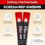 JUNG Kwan Jang Everytime Korean Red Ginseng Extract Stick 3,000mg Original - Adaptogen Energy Drink Liquid Stick Supplements - Energy Boost & Immune Support, Caffeine Free (30 Sticks)