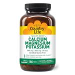 Country Life Target Mins - Calcium Magnesium Potassium Bone & Heart Health Supplement, 1000mg Calcium, 500mg Magnesium, Supports Calcium Utilization, 180 Tablets – Certified Gluten Free & Vegan