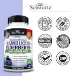 Elderberry Capsules with Zinc and Vitamin C for Adults - Immune Support Vitamins for Women and Men - Black Sambucus Elderberry Vitamin C and Zinc - Immune Defense Multiminerals Supplement, 60 Count