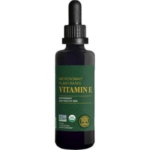 Global Healing Organic Vitamin E Liquid Drops 40 mg - Natural D-Alpha Tocopherol 15% α-tocopherol - Vegan Liquid Vitamin E Oil Oral Supplement for Skin - Low Dose Liposomal Vitamin (2 Oz)