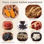 Turmeric Kidney Tea Formula Ginseng Eight Treasure, Ginseng Wolfberry Mulberry Red Dates Yam Herbal Tea for Men & Women, 200g(10g*20PCS) (1)