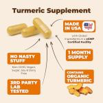 Turmeric Supplement - High Potency Turmeric Curcumin Supplement with 1200 mg Organic Tumeric and 95% Curcuminoids. Curcumin Supplements with Black Pepper for Immune & Joint Health. 60 Curcuma Capsules