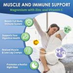 NATURE TARGET Magnesium Glycinate 500mg, Chelated Magnesium with Zinc & Vitamin D3 for Muscle, Nerve & Bone, Support Heart Health & Leg Cramp, Strength Immune System - 120 Capsules