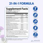 Arazo Nutrition Liver Cleanse Detox & Repair Formula – Milk Thistle Herbal Support Supplement: Silymarin, Beet, Artichoke, Dandelion, Chicory Root