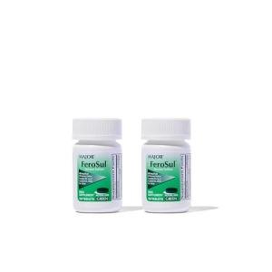 Major Ferosul - Ferrous Sulfate 325mg Tablets with 65mg of Elemental Iron - Iron Supplement for Women, Men - Green - 100 Count (2 Pack)