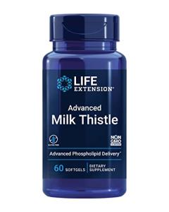Life Extension Advanced Milk Thistle, silymarin, silybin, phospholipids, Promotes Healthy Liver Function, Gluten-Free, Non-GMO, 60 softgels