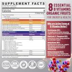 Nextdia Brain & Mood Support Gummies, Super Vitamin B Complex for Men & Women, All B Vitamin B1 B2 B3 B5 B6 B7 B9 MethyB12 with PABA, Inositol, Choline, Supports MTHFR Gene & Energy, Vegan, 120Ct