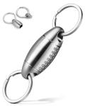 FEGVE Titanium Quick Release Keychain for Men,Pull Apart Detachable Keychain,Mini But Heavy Duty Keychain-360 ° Rotation (Silver)