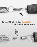 FEGVE Titanium Quick Release Keychain for Men,Pull Apart Detachable Keychain,Mini But Heavy Duty Keychain-360 ° Rotation (Silver)