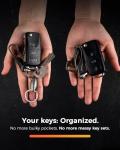 FEGVE Titanium Quick Release Keychain for Men,Pull Apart Detachable Keychain,Mini But Heavy Duty Keychain-360 ° Rotation (Silver)