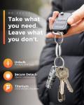 FEGVE Titanium Quick Release Keychain for Men,Pull Apart Detachable Keychain,Mini But Heavy Duty Keychain-360 ° Rotation (Silver)