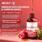 GREENPEOPLE Super B Complex Liquid | B12 Methylcobalamin + Methyl Folate | B Vitamins Complex Liquid Drops with B3,B5,B6,B7, Ashwagandha & L-Theanine for Energy, Focus & Immunity, Vegan, 2fl Oz