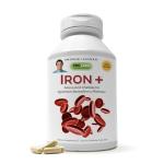 ANDREW LESSMAN Iron Plus 90 Capsules - 18mg Iron, 100% Pure Amino Acid Chelated Iron (Glycinate, Aspartate), Plus Vitamin C for Increased Absorption, Small, Easy to Swallow Capsules, No Additives