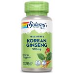 SOLARAY Korean Ginseng 550 mg - Ginseng Root - Stress, Physical Endurance and Energy Supplements - Non-GMO, Vegan, Lab Verified - 50 Servings, 50 VegCaps