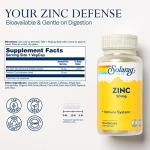 Solaray Zinc 50mg Immune Support Capsules, 100 Count, Vegan, Pumpkin Seed