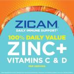 Zicam Daily Immune Support, Gummy Supplement, Zinc, Vitamin C and Vitamin D, Citrus Strawberry Flavor, 70 Count