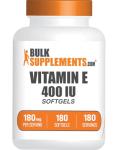 BulkSupplements.com Vitamin E 400 IU Softgels - Vitamin E Supplement, as D-Alpha-Tocopherol, Antioxidants - Gluten Free, 1 Softgel per Serving, 180 Count (Pack of 1)