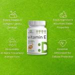 Vitamin E Supplements, 1,000 IU Per Serving, 240 Softgels – Extra Strength Antioxidant Protection – Bioavailable Stable Form – Skin, Heart, Brain, & Immune Support – Non-GMO