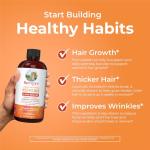MaryRuth's Liquid Multivitamin + Hair Growth | Biotin 10000mcg | Lustriva Hair Growth Supplement | Clinically Tested in Women for Thicker Hair & Facial Wrinkles | Skin Care | Ages 18+ | 15.22 Fl Oz