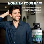 Saw Palmetto for Men – Prostate Health & Urinary Support & DHT Blocker, Hair Health with Biotin 6000mcg, Pumpkin Seed Oil, Pygeum & Lycopene – Energy & Vitality Formula, 120 Capsules