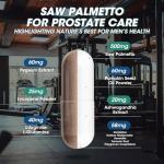 Saw Palmetto for Men – Prostate Health & Urinary Support & DHT Blocker, Hair Health with Biotin 6000mcg, Pumpkin Seed Oil, Pygeum & Lycopene – Energy & Vitality Formula, 120 Capsules