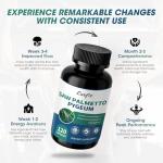 Saw Palmetto for Men – Prostate Health & Urinary Support & DHT Blocker, Hair Health with Biotin 6000mcg, Pumpkin Seed Oil, Pygeum & Lycopene – Energy & Vitality Formula, 120 Capsules