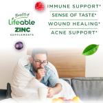 Lifeable Zinc Gummies | 50mg | Great Tasting Natural Flavor Zinc Vitamins | Gluten Free, Vegetarian, GMO-Free Zinc Chewable | for Immune Support | 90 Gummies