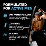 Saw Palmetto 500mg and L-Arginine 500 mg - Prostate Health and Nitric Oxide Supplements for Men - 60 Count - Urinary Function Support and Endurance for Active Males - Vegan, Non-GMO, 1 Month Supply