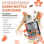 Clean Nutraceuticals Panax Ginseng Ginkgo Biloba Ashwagandha Maca Root - Focus Supplement Pills for Women and Men with Pine Bark Extract, Garlic, and Saw Palmetto - 60 Caps