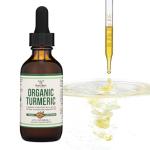 Turmeric Curcumin with Black Pepper Drops - Organic Turmeric Supplement Drops 1,180mg - 2FL OZ, 60 Servings (with Black Pepper Seed, Ginger, Rosemary, and Sage) for Joint Support by Double Wood