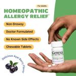 Genexa Allergy Care | Drug Free, Non-Drowsy Allergy & Decongestant Remedy for Adults | Vegan & Non-GMO | Homeopathic Allergy Relief Made Clean | Organic Acai Berry Flavor | 60 Chewable Tablets