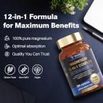 Totaria Magnesium Complex 700mg 12 in 1 Magnesium Supplement with Glycinate Citrate Malate Oxide Taurate Aspartate Orotate Magnesium Relaxation,Muscle,Heart Support, Vegan 120 Capsules