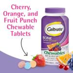 Caltrate Chewables 600 +D3 Plus Minerals Calcium and Vitamin D, Sugar Free, Cherry, Orange and Fruit Punch, 60 Count