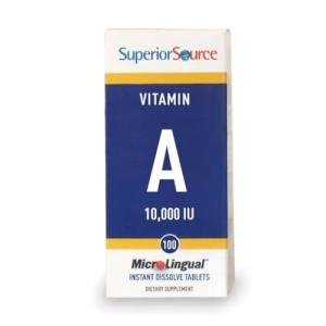 Superior Source Vitamin A 10,000 IU - Eye Care Supplement - Also Supports Immune, Skin & Bone Health - Non-GMO & Gluten-Free - 100 MicroLingual Tablets
