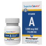 Superior Source Vitamin A 10,000 IU - Eye Care Supplement - Also Supports Immune, Skin & Bone Health - Non-GMO & Gluten-Free - 100 MicroLingual Tablets