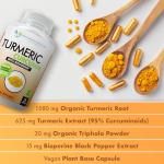 Organic Turmeric Curcumin 2250mg Supplement - 180 Caps